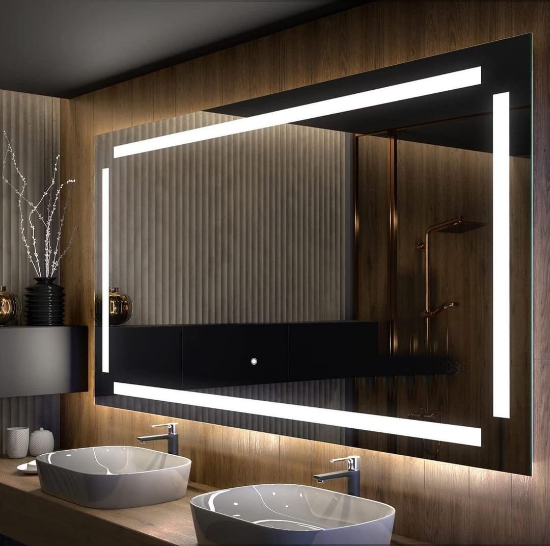 espejo led newyork retroiluminado esmerilado baño living moderno cristalesayd a&d